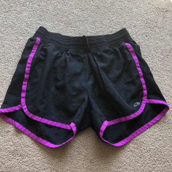 Champion Pants - Great condition!! Black with purple running shorts